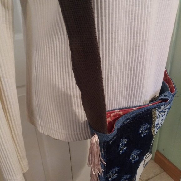 3043 Jeaniemade Scrapbags Large Jean Cross Body Bag - Picture 4 of 8